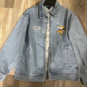 The Wild Collective - Minessota Vikings, Unisex Denim Jacket, Vintage, Size M